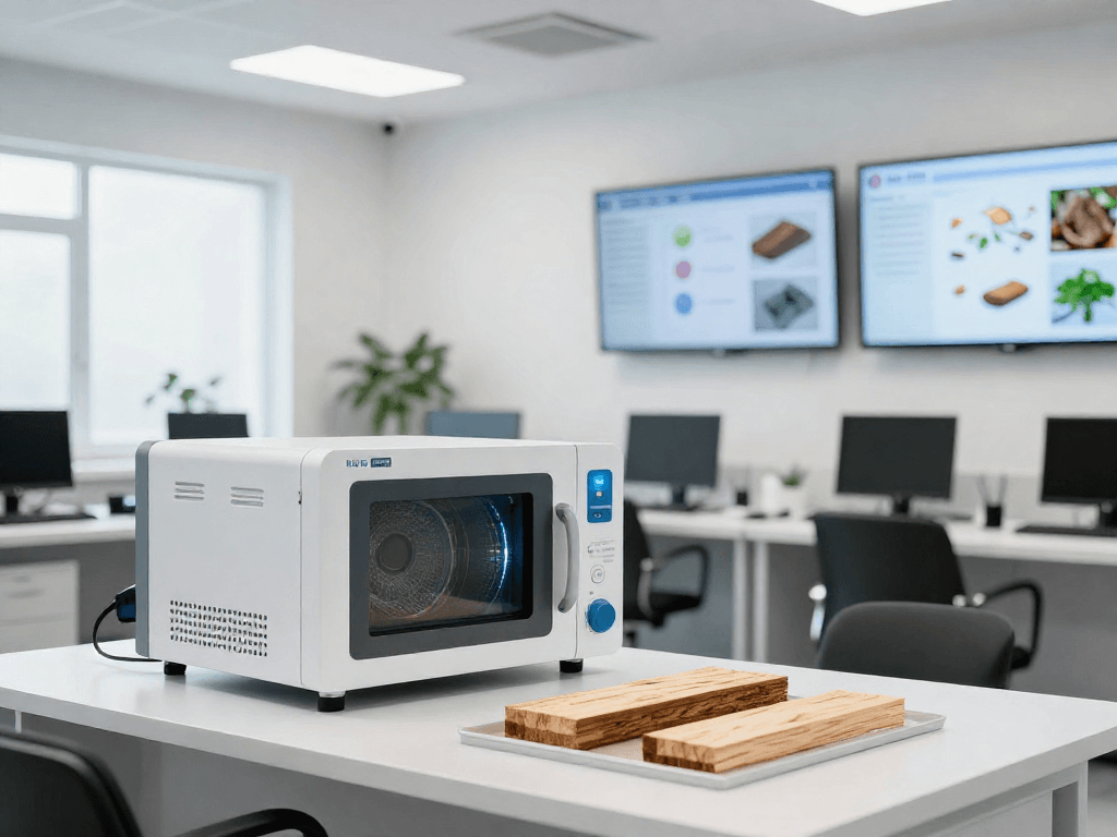 Effiziente Eliminierung von Tarli durch Microwave-Tarntreatment und moderne Technologien für Holzverarbeitung.