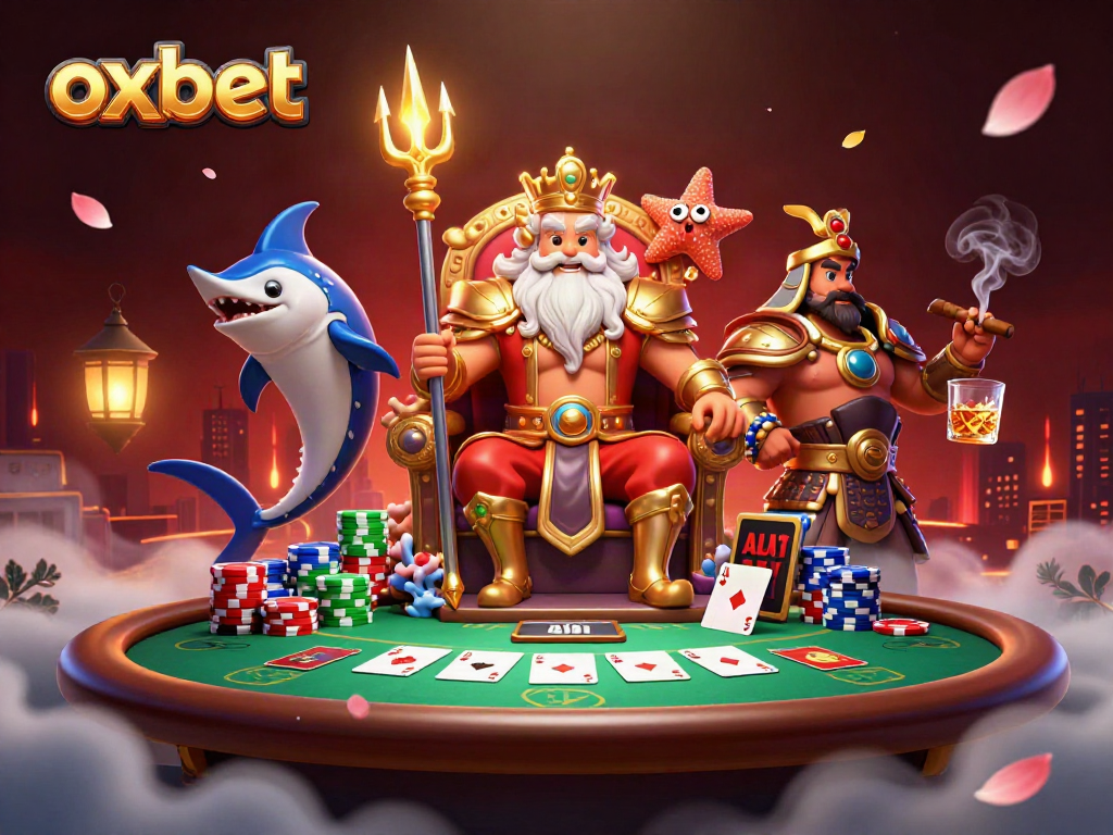 Win big at OXBET with a vibrant casino scene showcasing Neptune and gameplay excitement.